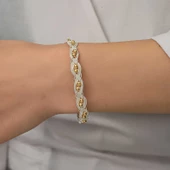 Gümüş Kazaziye Örgü Bileklik  SL5195 thumbnail 9