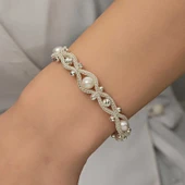 Gümüş İnci Kazaziye Örgü Bileklik SL5215 thumbnail 10