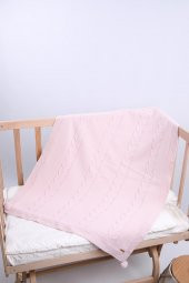 Babyhola Organik %100 Triko Velsoft Kız Erkek Bebek Battaniye Yenidoğan Hastane Çıkışı 4043 - 4