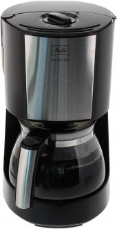 Melitta Enjoy II Top 1017-04, Cam Sürahili Filtre Kahve Makinesi, Aroma Selector Aroma Seçimi, Paslanmaz Çelik, 1.35 litre, 1000 W, Siyah Gümüş - 1