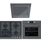 Teka Ankastre Set Gri (Hlb 8400 Fırın-Gzc 64320 4 Gözlü Ocak-Dlv 68660 Davlumbaz) - 1