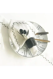 İpek Keten üzerine Zeytin Nakışlı 4'lü Kumaş Peçete - 2