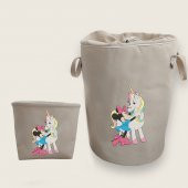 Minnie ve Unicorn Nakışlı Bez Oyuncak & Kirli Sepet Seti - 1