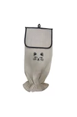 Cat Plastic Bag - Kedili Poşet Torbası Kese Krem Keten - 4