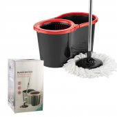Black Edition Mikrofiber Süper 360 Otomatik Temizlik Seti Kova Mop Set Banyo Paspas Yer Vileda 16 Lt - 5