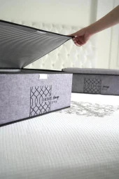 Flosoft 3 ADET Keçe Kapaklı Baza Hurcu, Çok Amaçlı Düzenleyici Organizer 50x40x19 Cm GRİ thumbnail 4