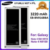 Samsung Galaxy Note 4 N9100 EB-BN910BBE Uyumlu Batarya Pil (EB-BN916BBA EB-BN916BBE EB-BN916BU) - 1