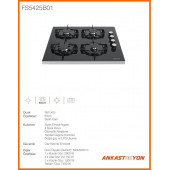 Silverline FS5425B01 Siyah Cam Setüstü Ocak thumbnail 2