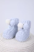Babyhola Kız Erkek %100 Triko İlk Adım Ponponlu Patik 0-6 ay Yenidoğan Kutulu Hediyelik 8009 - 7