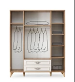 Irmak 4 Kapılı 2 Çekmeceli Gardrop Elbise Dolabı 160x48x195cm - 2