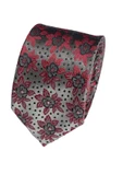 Cengiz İnler Çiçek Desen  Mendilli Mikrofiber Erkek Kravat thumbnail 5