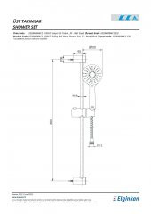 Eca Fırat Üç Fonksiyonlu Hareketli Sürgülü Duş Seti Mat Siyah 102146006C1 - 2