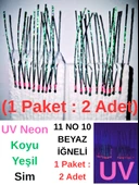 Eagenset Çapari İstavrit Çaparisi, Ultraviyole UV Neon 11 No Beyaz İğne, 10 İgneli Çapari 2li Paket thumbnail 1