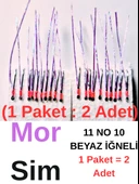 Eagenset Çapari İstavrit Çaparisi, Ultraviyole UV Neon 11 No Beyaz İğne, 10 İgneli Çapari 2li Paket thumbnail 9