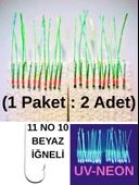 Eagenset Çapari İstavrit Çaparisi, Ultraviyole UV Neon 11 No Beyaz İğne, 10 İgneli Çapari 2li Paket - 3