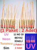 Eagenset Çapari İstavrit Çaparisi, Ultraviyole UV Neon 11 No Beyaz İğne, 10 İgneli Çapari 2li Paket thumbnail 5