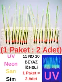 Eagenset Çapari İstavrit Çaparisi, Ultraviyole UV Neon 11 No Beyaz İğne, 10 İgneli Çapari 2li Paket thumbnail 7