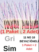 Eagenset Çapari İstavrit Çaparisi, Ultraviyole UV Neon 11 No Beyaz İğne, 10 İgneli Çapari 2li Paket thumbnail 12