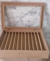 Hobi Adn 90224 Dekoratif TESBİH Kutusu Ahşap MDF HAM CNC Kesim Çift Bölme El Yapım - 8