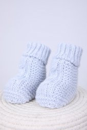 Babyhola Kız Erkek %100 Triko İlk Adım Patik 0-6 ay Yenidoğan Kutulu Hediyelik 8008-1 - 4