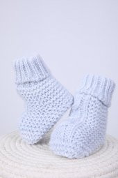 Babyhola Kız Erkek %100 Triko İlk Adım Patik 0-6 ay Yenidoğan Kutulu Hediyelik 8008-1 - 5