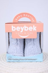 Babyhola Kız Erkek %100 Triko İlk Adım Patik 0-6 ay Yenidoğan Kutulu Hediyelik 8008-1 - 6