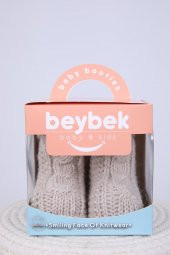 Babyhola Kız Erkek %100 Triko İlk Adım Patik 0-6 ay Yenidoğan Kutulu Hediyelik 8008-1 - 10