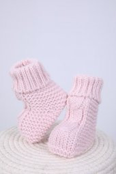 Babyhola Kız Erkek %100 Triko İlk Adım Patik 0-6 ay Yenidoğan Kutulu Hediyelik 8008-1 - 12