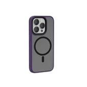 Vendas iPhone 15 Pro Max Uyumlu Felix Serisi Magsafe Şarj Özellikli Kamera Korumalı Mat Drop Magic Silikon Kılıf - 4