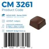 Polikarbon Kare Pralin Çikolata Kalıbı 12.8 gr | Cm-3261 - 8