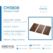 Polikarbon Tablet Çikolata Kalıbı 100 gr | Cm-3808 thumbnail 3
