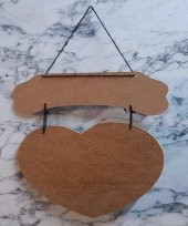 Hobi Adn 0226 Dekoratif Kapı Süsü Kalpli MODEL Ahşap MDF HAM CNC Kesim El Yapım - 1