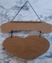 Hobi Adn 0226 Dekoratif Kapı Süsü Kalpli MODEL Ahşap MDF HAM CNC Kesim El Yapım - 3