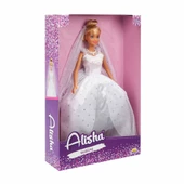 3381 SUN-RST-SIS-Gelinlikli Manken Bebek Alisha 29 cm - Sunman - 3
