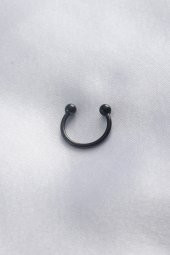 316L Cerrahi Çelik Siyah Renk Minimal Toplu Halka Piercing - 1
