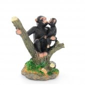 Polyester Dal Üstünde 2Li Maymun Biblo Dekoratif Hediyelik - 1