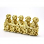 Polyester 5 Maymun Biblo Dekoratif Hediyelik - 1