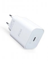 Type-C çıkışlı Adaptör - Syrox PD20B 3.0A Pd 20W Type-C Çıkışlı Hızlı Şarj Adaptörü (Başlık) Beyaz - 1
