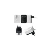 Seyahat Tipi Çift USB Portlu Çevirici Priz Türk-Amerikan ve Ingiliz Fişi Dönüştürücü Adaptör - 2