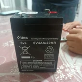UMUT BİLİŞİM TEKNOLOJİLERİ _ 6 VOLT 4 AMPER AKÜ TTEC 6 VOLT 4 AMPER BAKIMSIZ KURU AKÜ- 6V 4AH AKÜ 2024 ÜRETİMİ YENİ AKÜ BATARYA PİL - 4