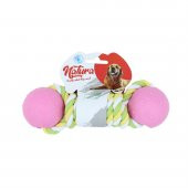 Natura İkili Plastik Top Köpek Halat Oyuncak 31 Cm - 1