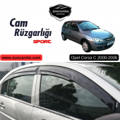 Opel Corsa C 2000-2006 Uyumlu Mugen Cam Rüzgarlığı Seti Piano Black 4lü İthal - 1