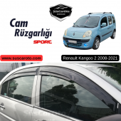 Renault Kangoo 2 2008-2021 Uyumlu Mugen Cam Rüzgarlığı Seti Piano Black 4lü İthal - 1