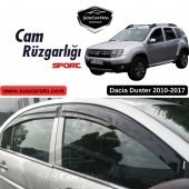 Dacia Duster 2010-2017 Uyumlu Mugen Cam Rüzgarlığı Seti Piano Black 4lü İthal thumbnail 1