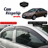 Opel Astra J Hb & Sedan 2009-2020 Uyumlu Mugen Cam Rüzgarlığı Seti Piano Black 4lü İthal - 1