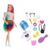 Barbie Leopar Desenli Saçlar Bebeği GRN81 - 2