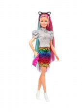 Barbie Leopar Desenli Saçlar Bebeği GRN81 - 4