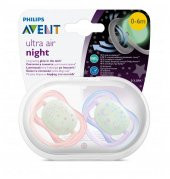 AVENT ULTRA AİR NİGHT TİME 0-6 AY KIZ 2 Lİ EMZİK - 1
