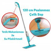 Ev Ofis İşyeri Cam Duvar Parke Yer Zemin Silme Temizleme Püskürtmeli Su Hazneli Mop - 2