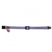 PetTagArt Güvenlik Kilitli Ayarlanabilir Mavi Beyaz Desenli  Yumuşak Doku Kedi Boyun Tasması 22-30 cm - 2